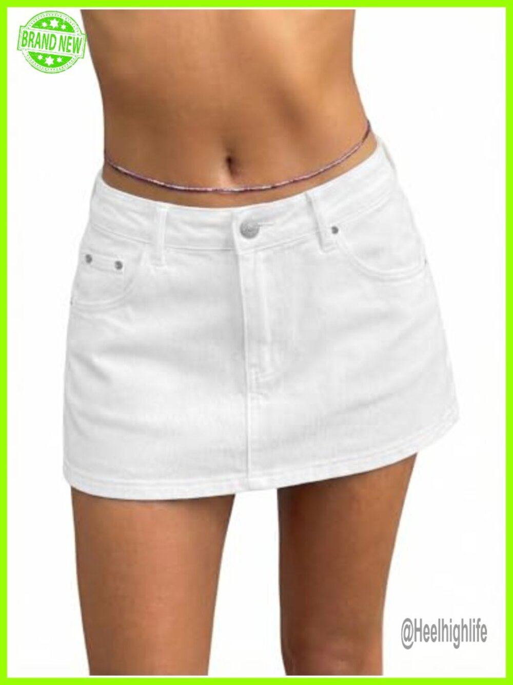 EMMIOL Denim Skort Stretchy Mid Waist Y2K Mini Skirt with Built-in Shorts